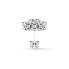10K Gold Semi Mount Earrings Setting Oval OV 6X4mm Moissanite Accent DHJ