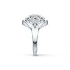 14K Gold Cluster Ring with or Moissanite Diamond Accent DHJ