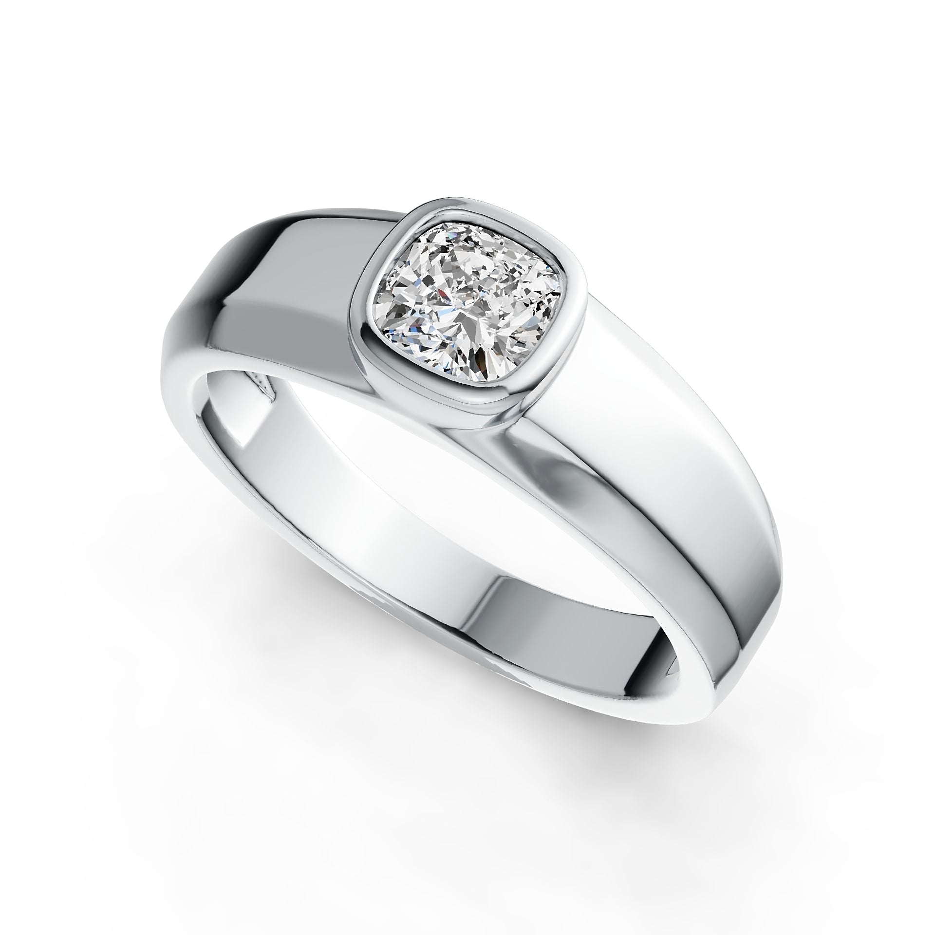 Sterling Silver Semi Mount Ring Setting Cushion CU 5.5x5.5mm Bezel Syzjewelry