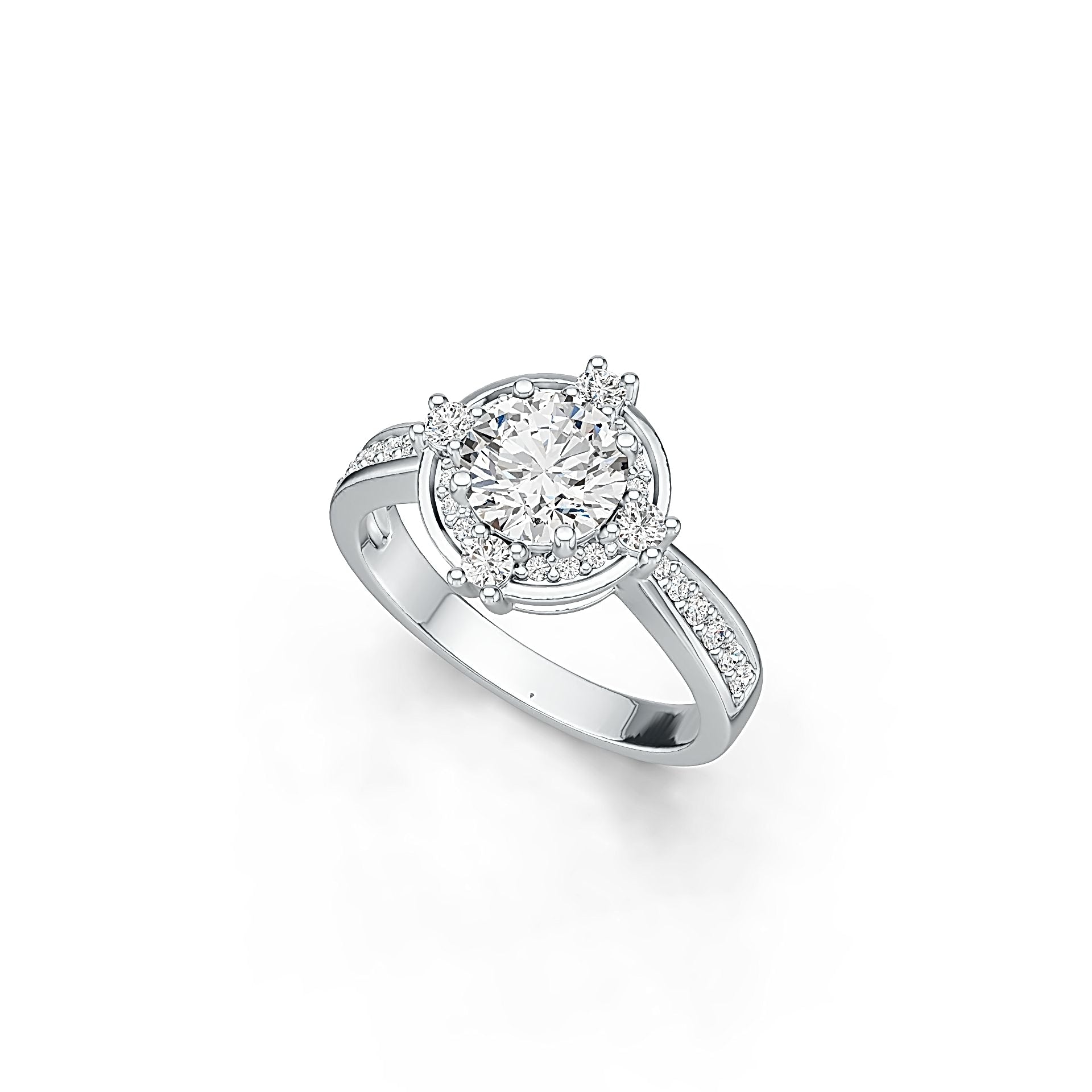 Sterling Silver Semi Mount Ring Setting Round RD 7x7mm Halo - Syzjewelry