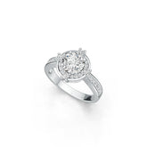 Monture de bague semi-montée en argent sterling, ronde RD 7x7mm