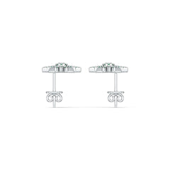 18K Gold Earrings Starburst Theme with or Moissanite Diamond Accent DHJ
