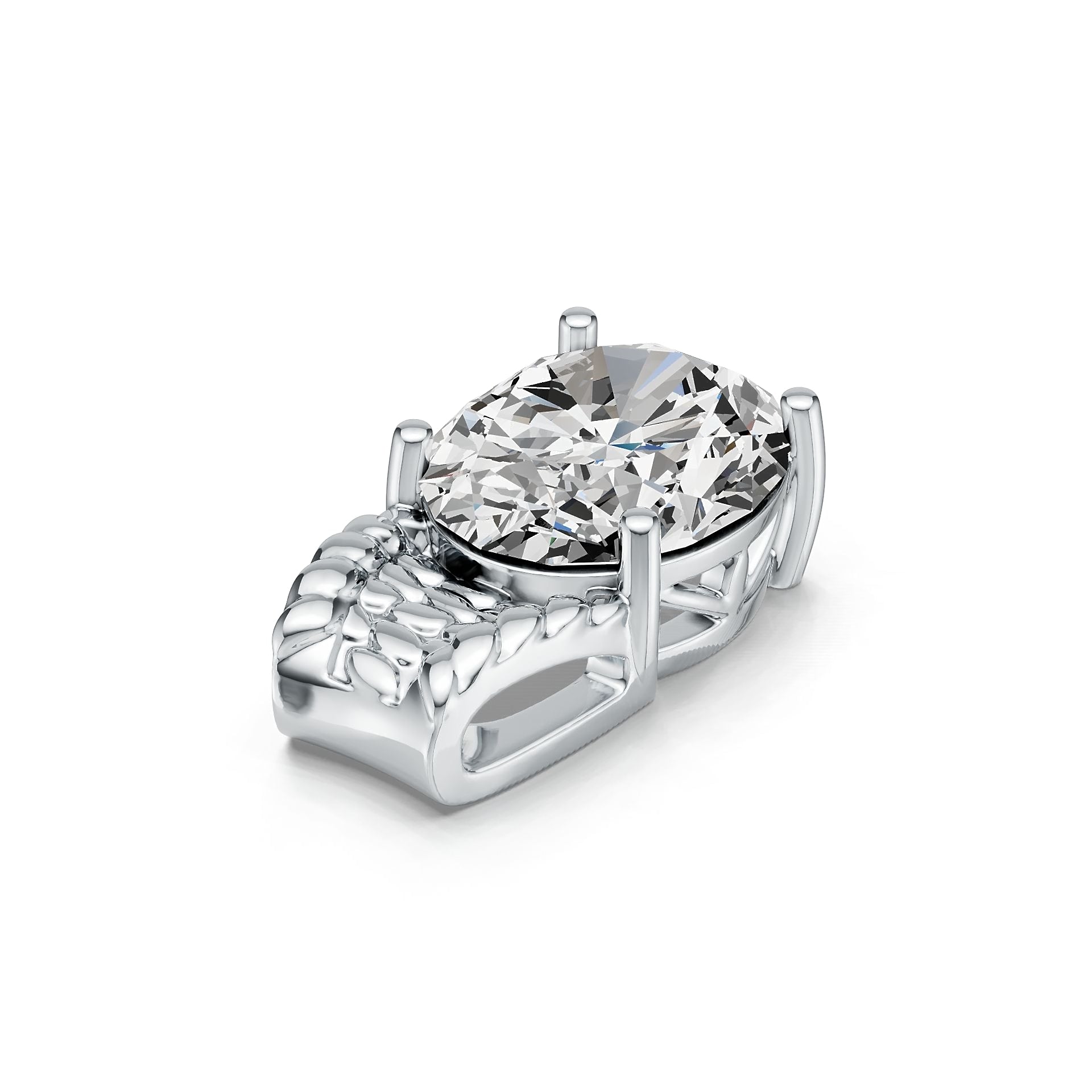 Sterling Silver Semi Mount Pendant Setting Oval OV 12X10mm DHJ