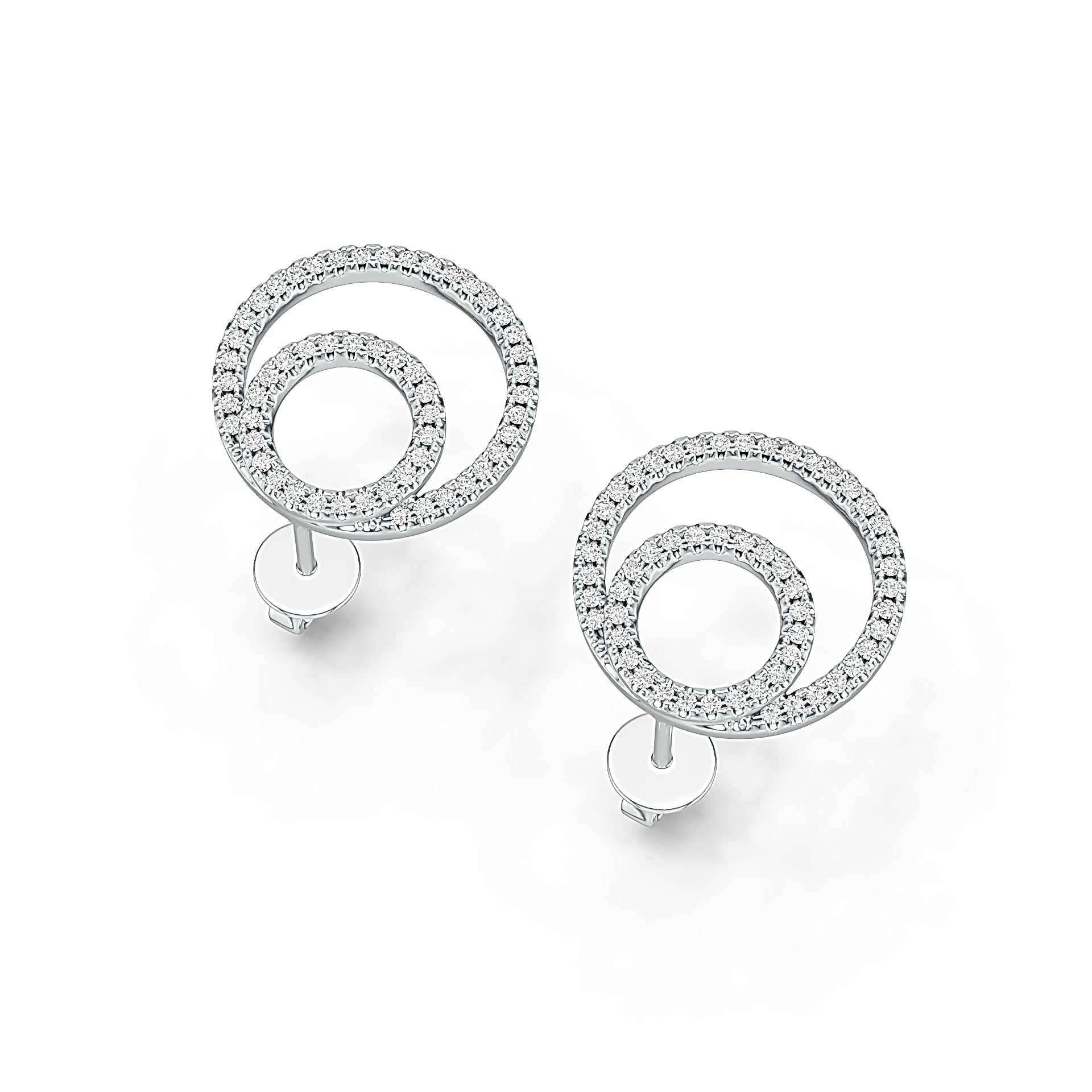 10K Gold Semi Mount Earrings Setting Round RD 1.0mm Moissanite Accent DHJ