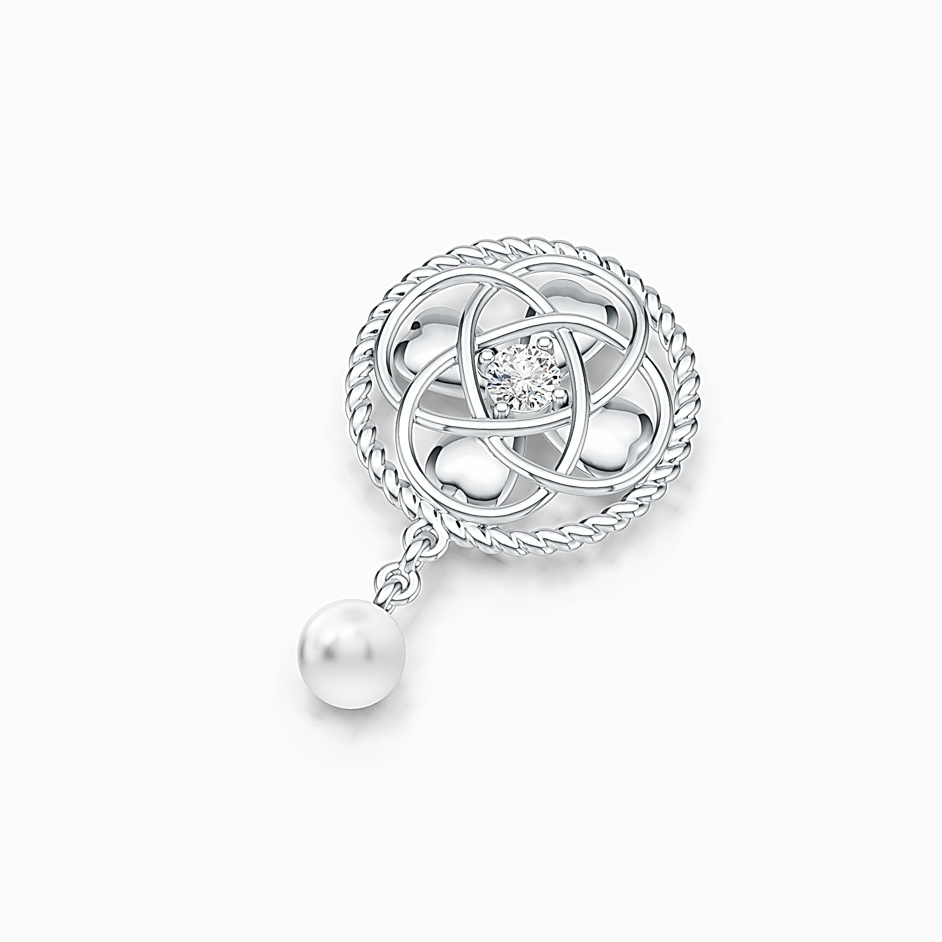 Sterling Silver Semi Mount Pendant Setting Round RD 6x6mm DHJ