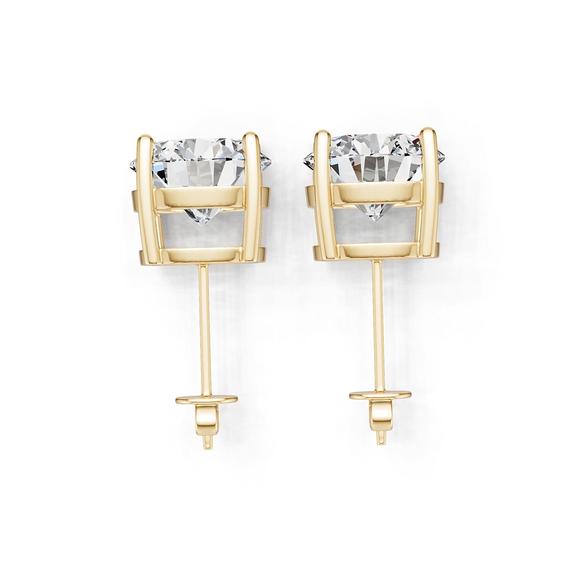 14K Gold Semi Mount Earrings Setting Round Ro 5x5mm Syz Jewelry