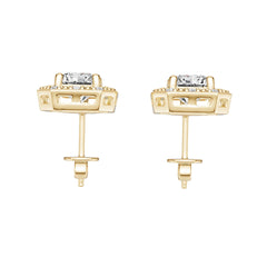 14K Gold Semi Mount Earrings Setting Emerald Em 5x5mm Syz Jewelry