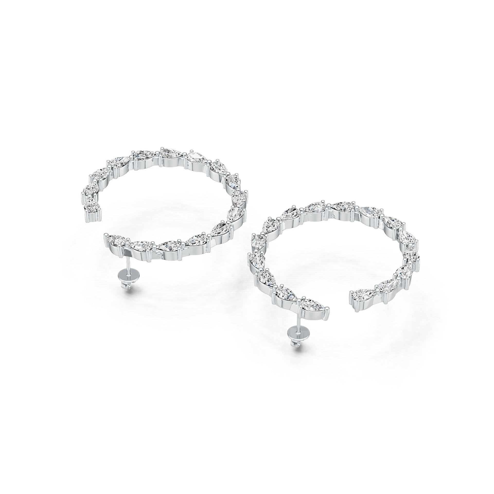 Sterling Silver Semi Mount Earrings Setting Pear PE 5X3mm DHJ