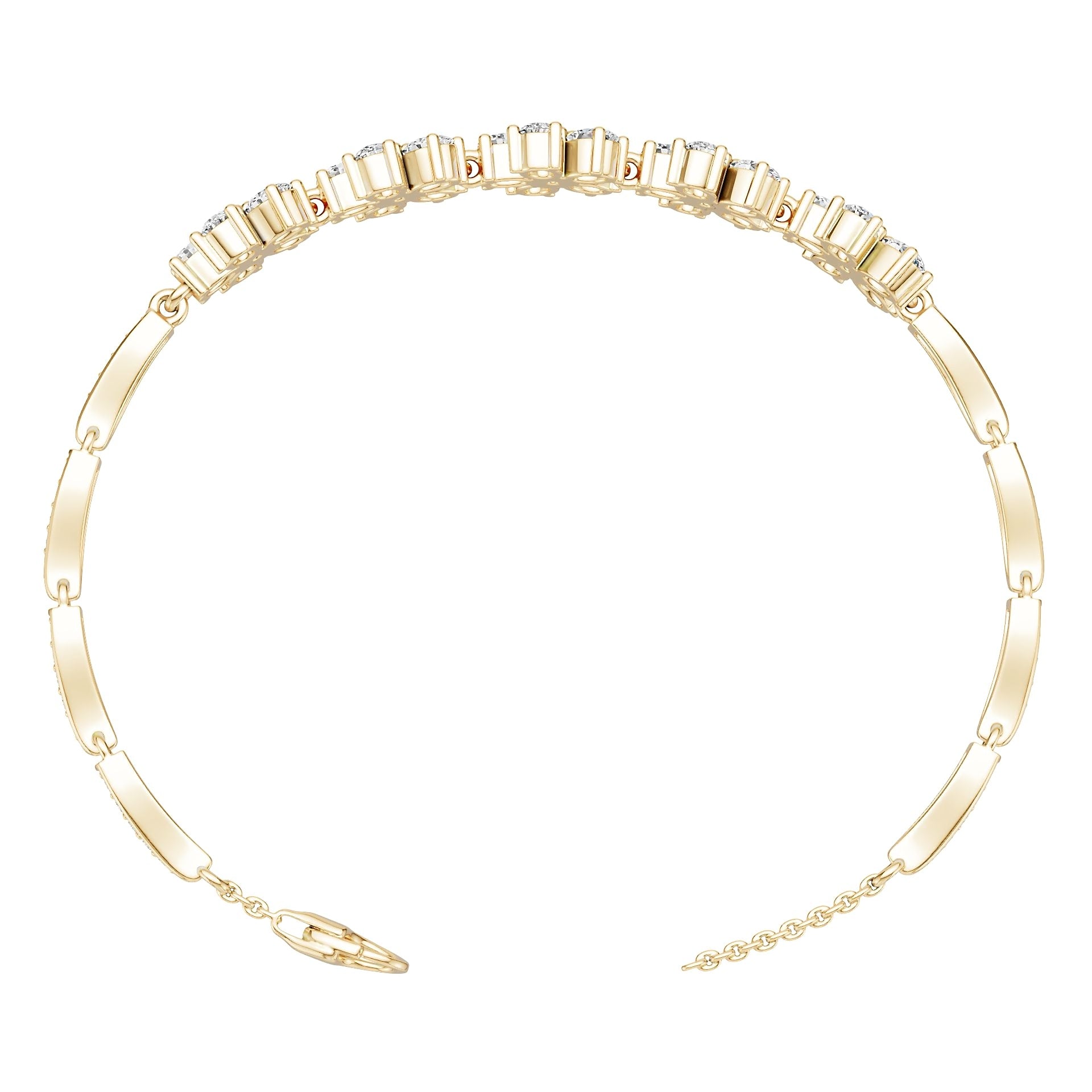 18K Gold Semi Mount Bracelet Setting Round Ro 6x6mm Diamond Accent Syz Jewelry