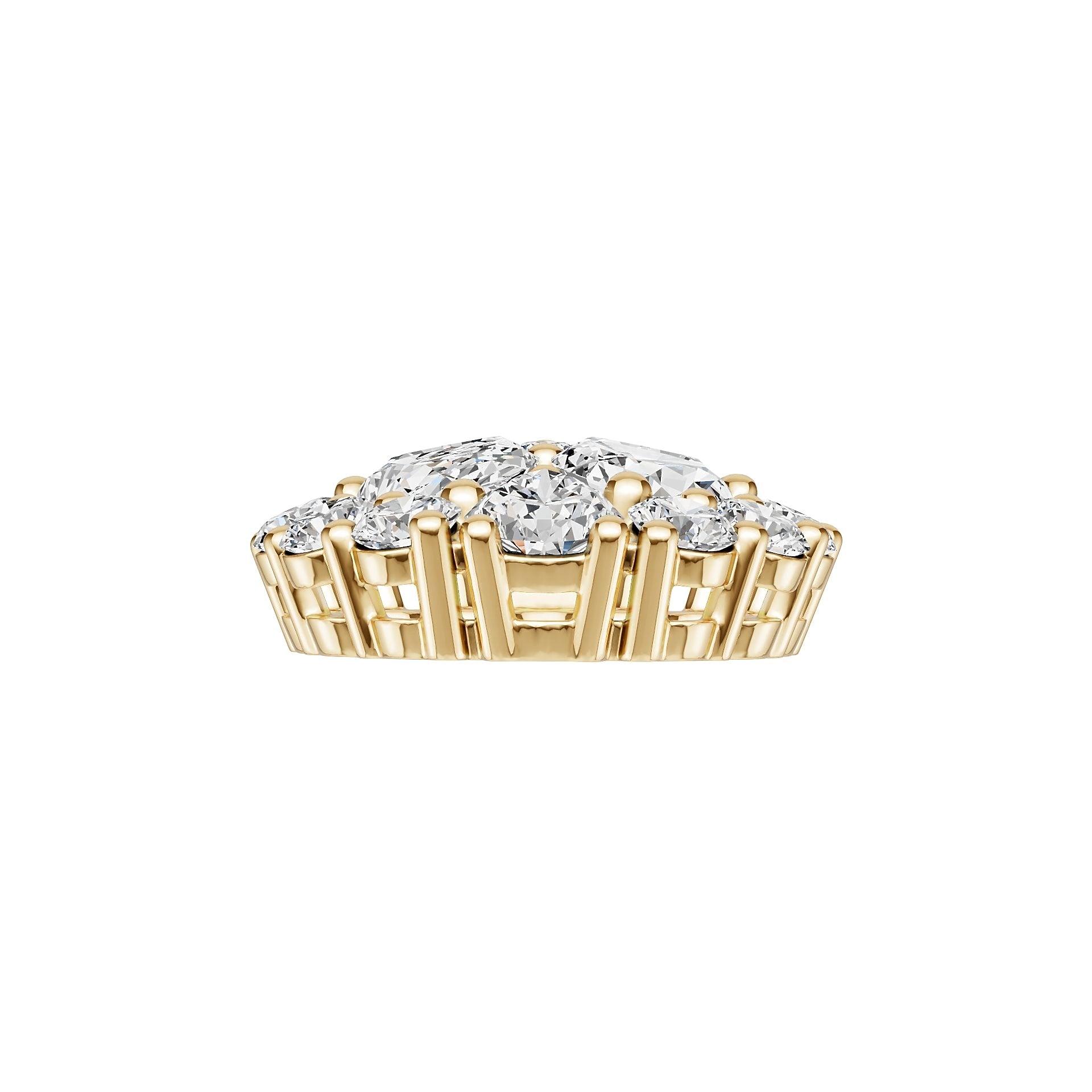 18K Gold Semi Mount Pendant Setting Round Ro 5x4mm Diamond Accent Syz Jewelry