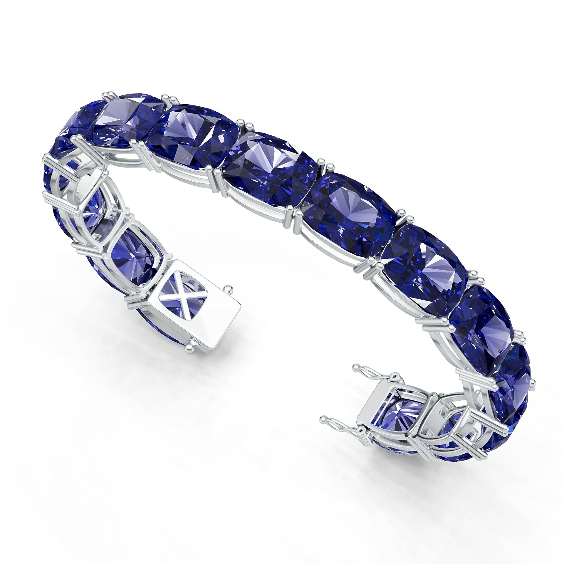 Platinum Semi Mount Bracelet Setting Cushion Cu 14x10mm Syz Jewelry
