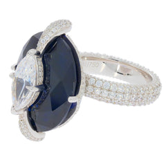 10K Gold Semi Mount Ring Setting Oval OV 20X17mm MQ 12x6mm Moissanite Accent Syzjewelry