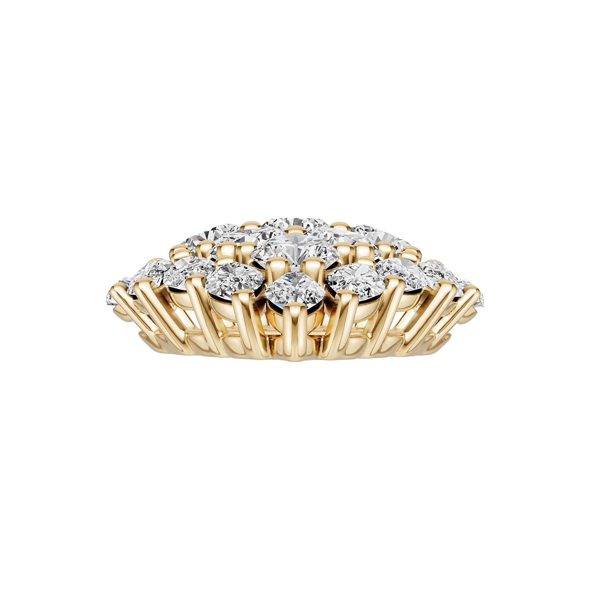 18K Gold Semi Mount Pendant Setting Round Ro 8x8mm Diamond Accent Syz Jewelry