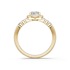 10K Gold Semi Mount Ring Setting Round Ro 6x6mm Moissanite Accent Syz Jewelry