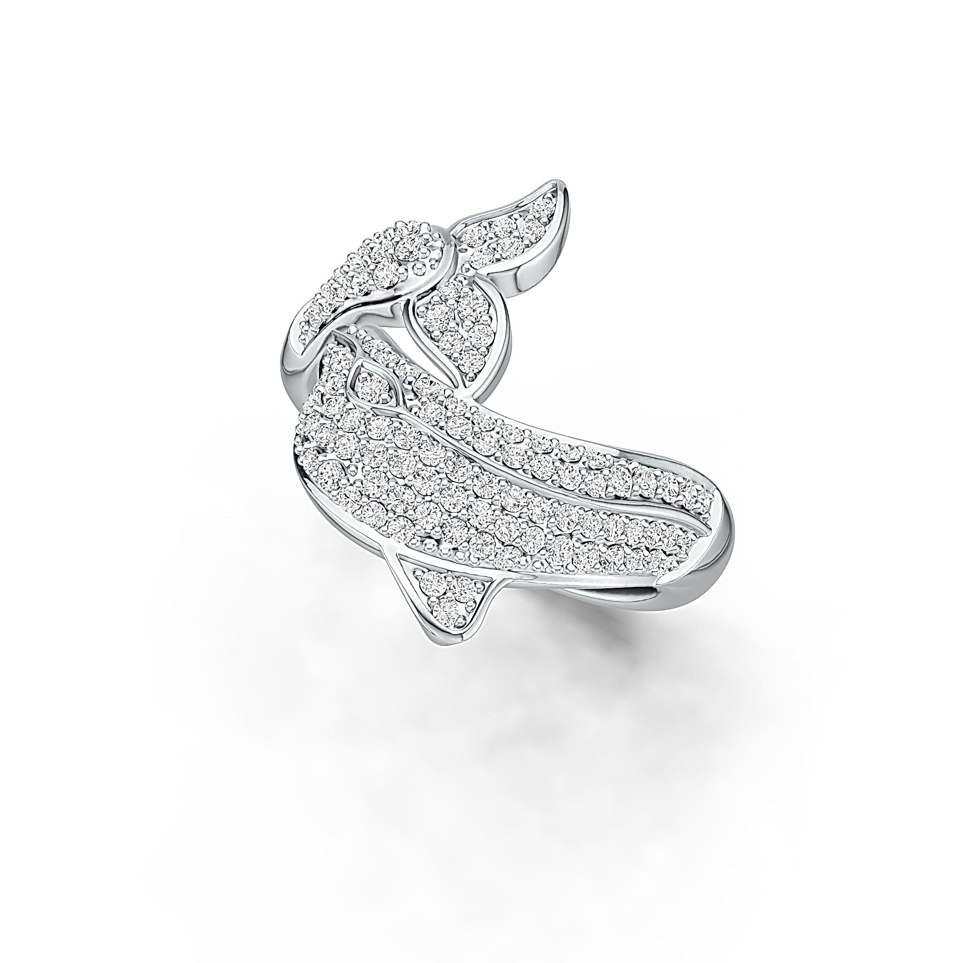 Platinum Semi Mount Ring Setting Round RD 1.5mm Diamond Accent DHJ