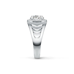 18K Gold Semi Mount Ring Setting Round RD 8X8mm Halo Diamond Accent DHJ