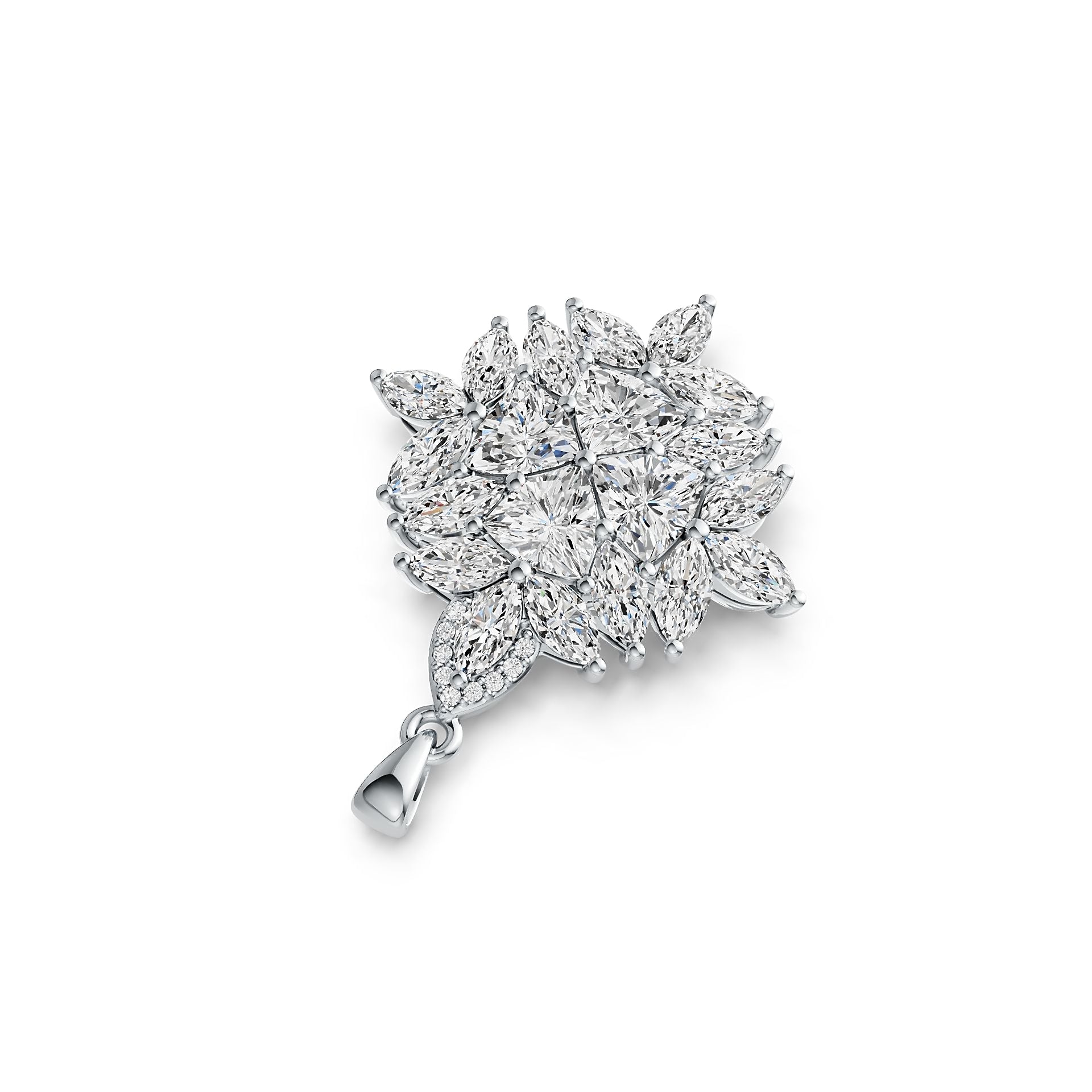 Sterling Silver Semi Mount Pendant Setting Trillion TR 6X6mm MQ 6X3mm DHJ