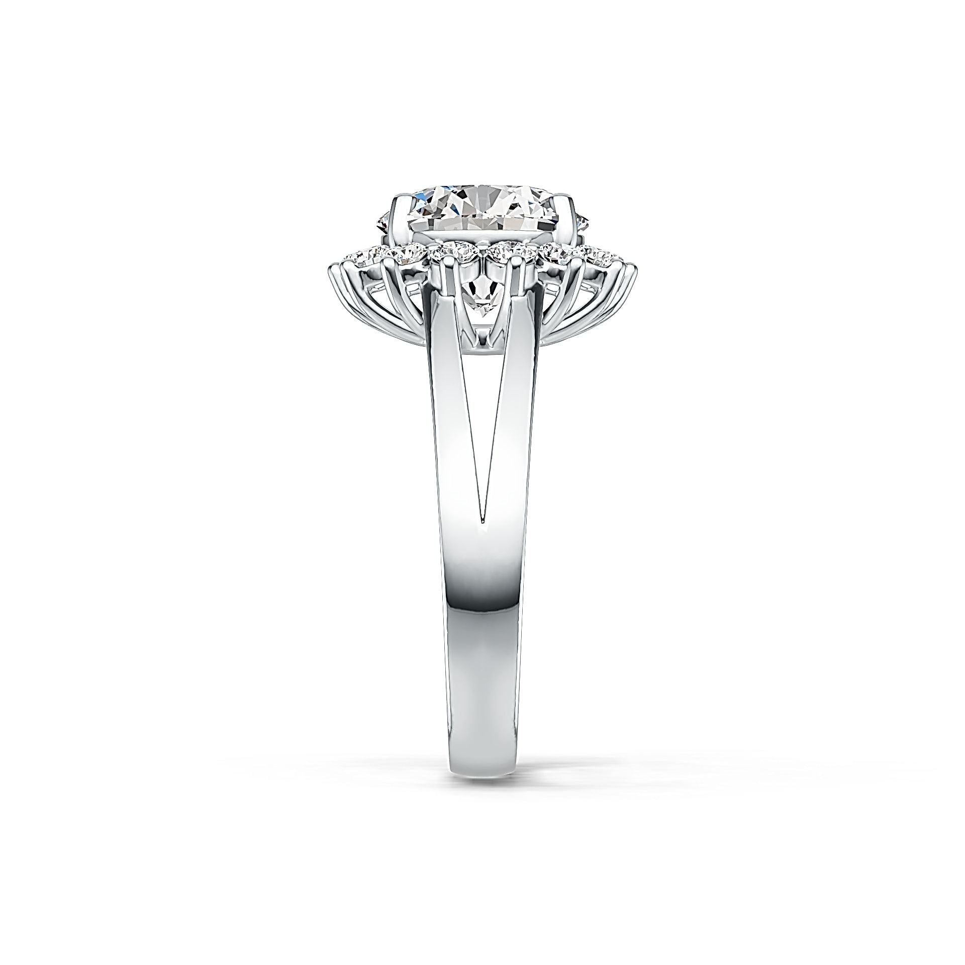 14K Gold Semi Mount Ring Setting Round RD 8x8mm Halo Diamond Accent DHJ