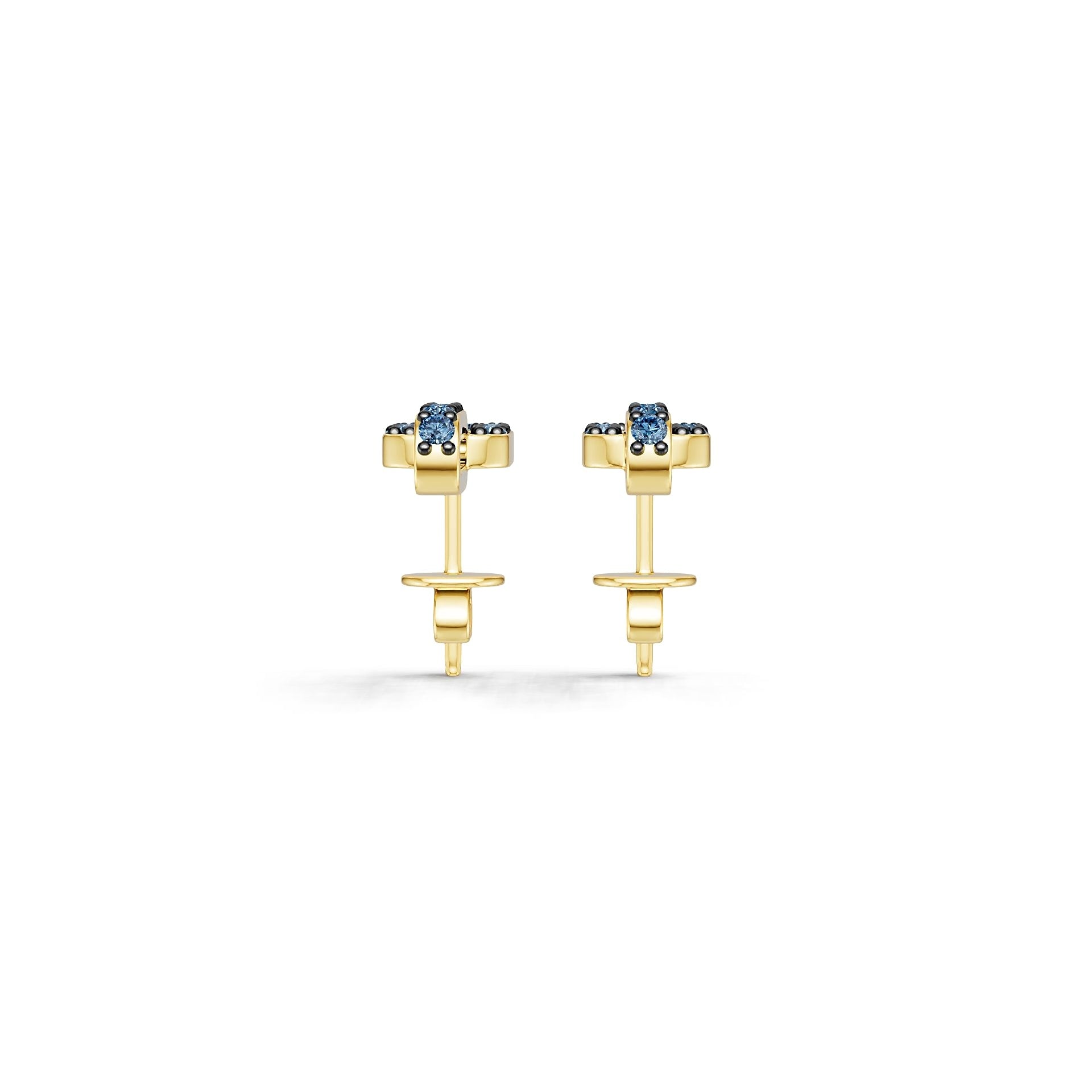 10K 14K Gold or 14K Gold Semi Mount Earrings Setting Round Rd Diamond Accent Syzjewelry