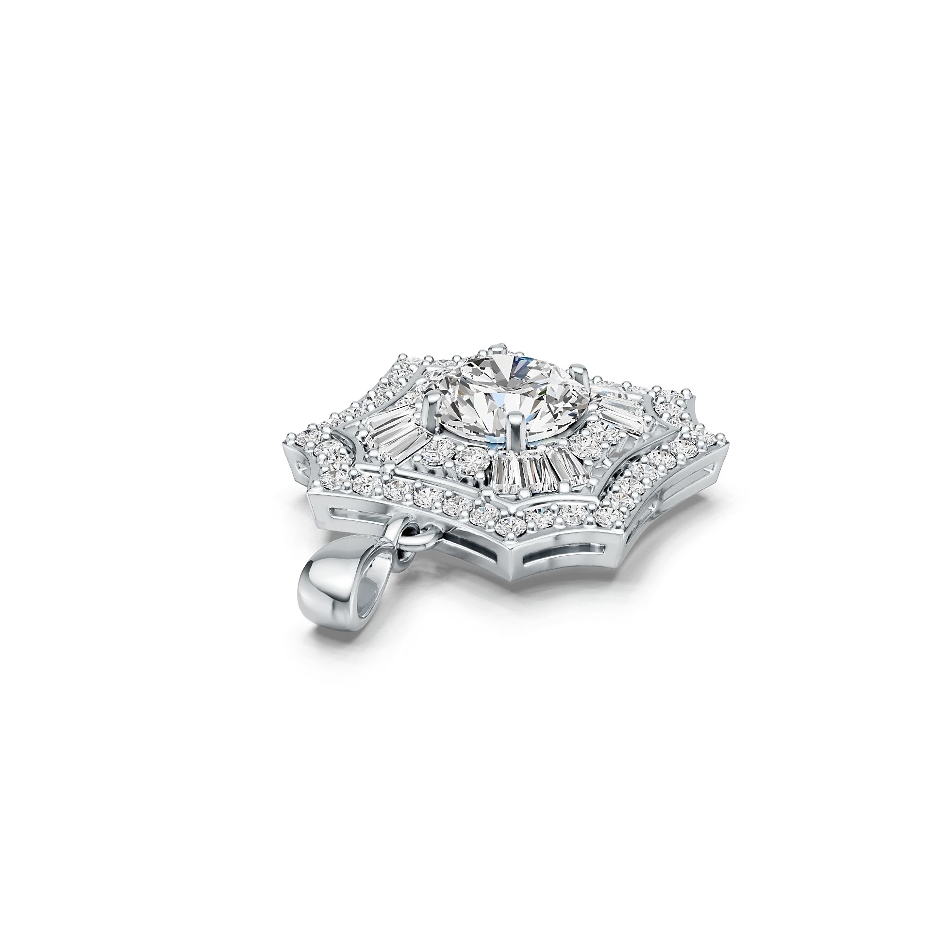 Sterling Silver Semi Mount Pendant Setting Round RD 9x9mm DHJ