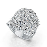 Sterling Silver Cluster Cocktail Ring with White Topaz or Moissanite DHJ