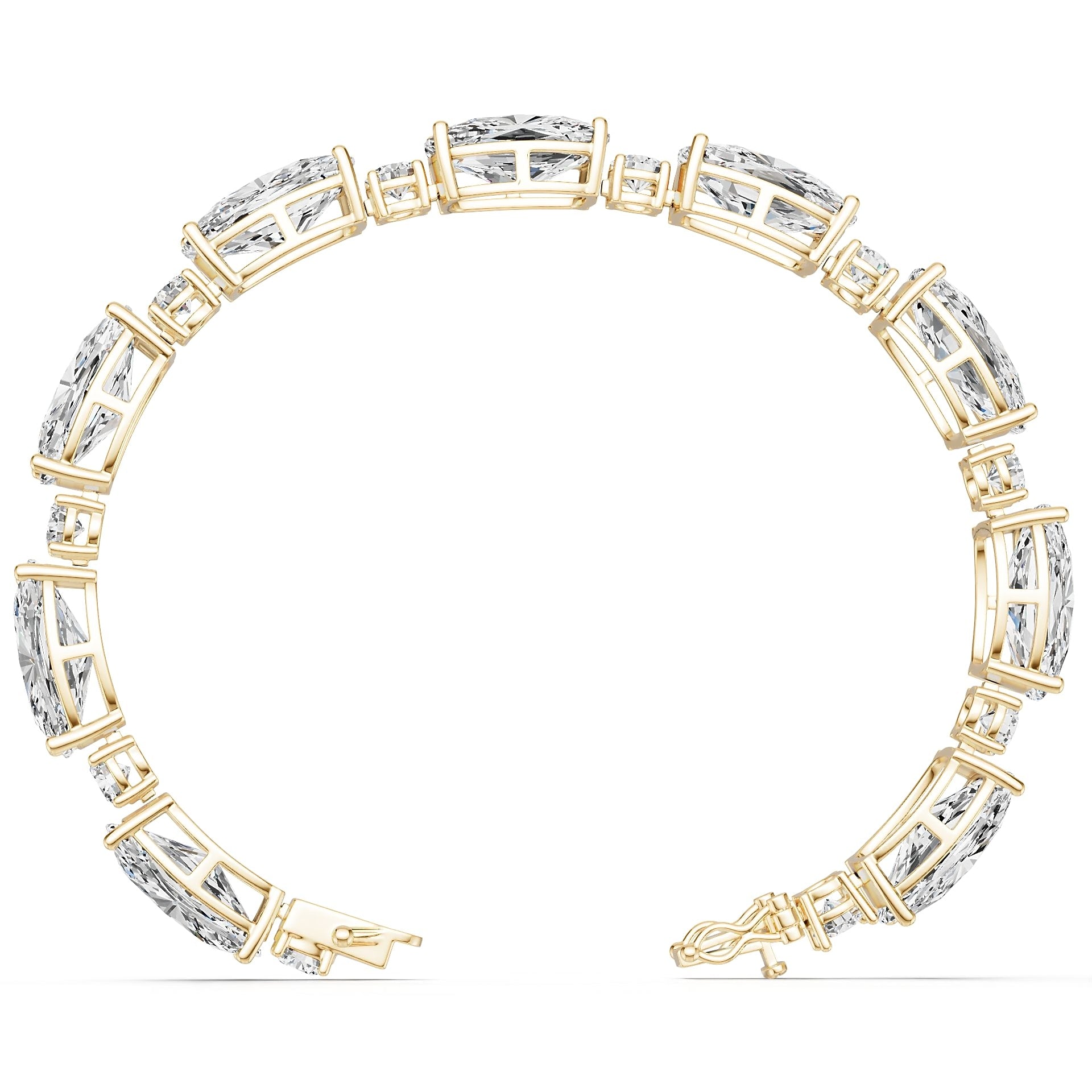 18K Gold Semi Mount Bracelet Setting Round Ro 16x10mm Diamond Accent Syz Jewelry