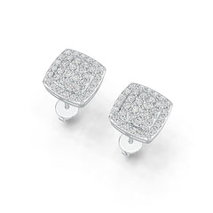 10K Gold Earrings Cluster Square-Shaped with or Moissanite Moissanite Accent DHJ