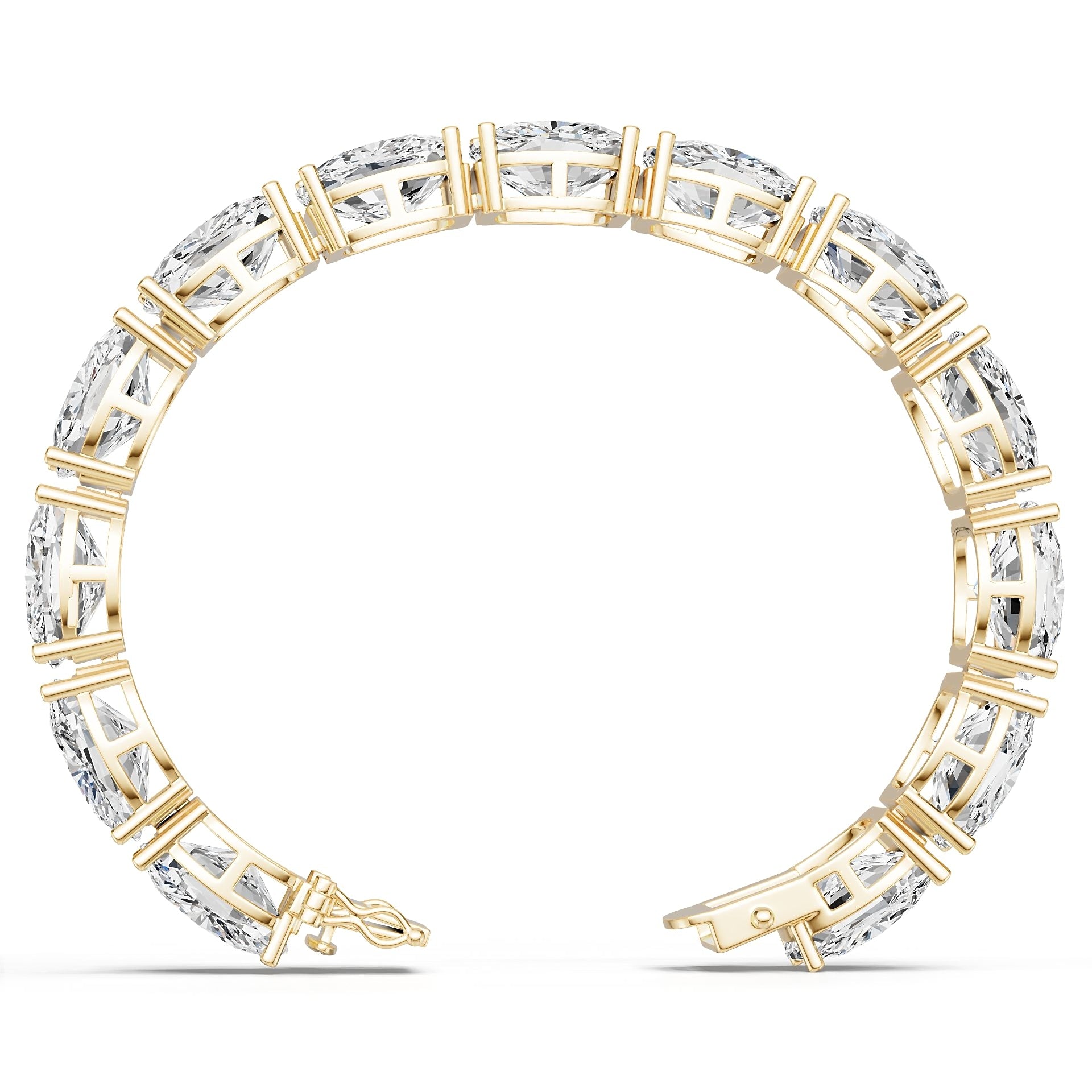 10K Gold Semi Mount Bracelet Setting Cushion Cu 12x12mm Moissanite Accent Syz Jewelry