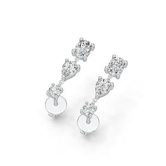 Sterling Silver Semi Mount Earrings Setting Oval OV 4X3mm PE 4X3mm RD 2.5mm - Syzjewelry