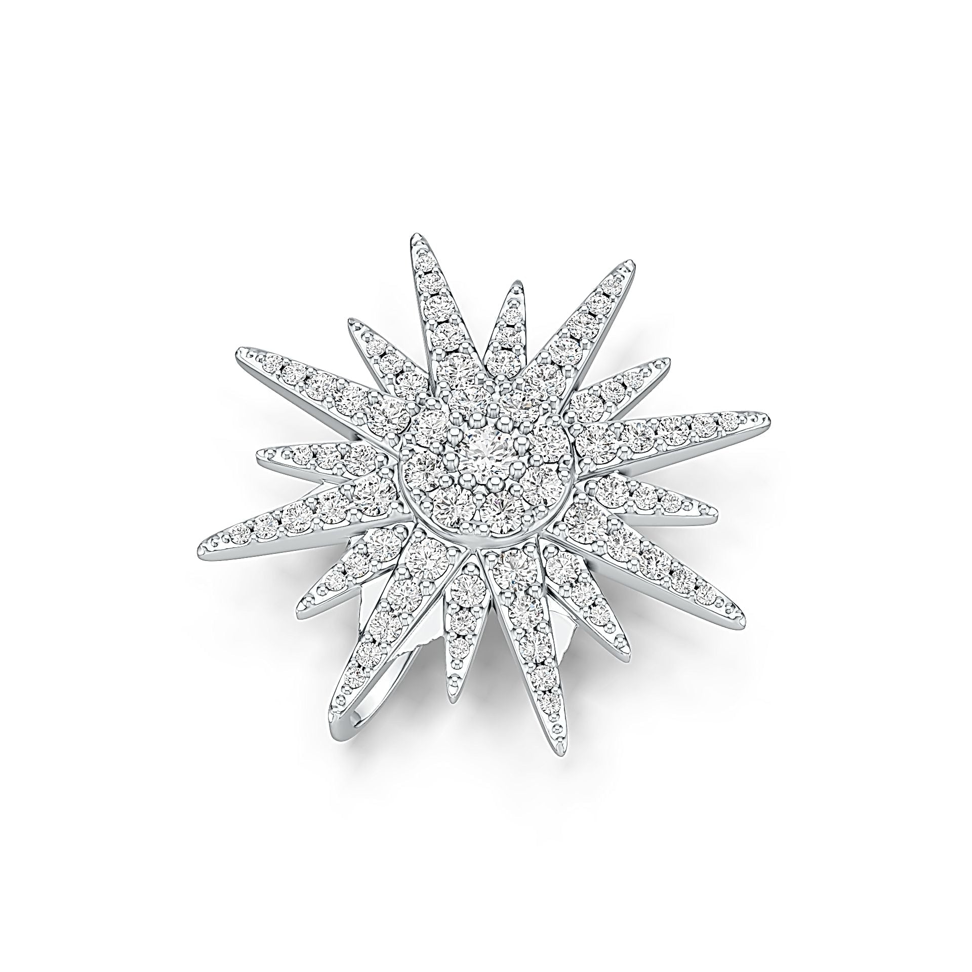 Platinum Pendant Starburst Theme with or Moissanite Diamond Accent DHJ