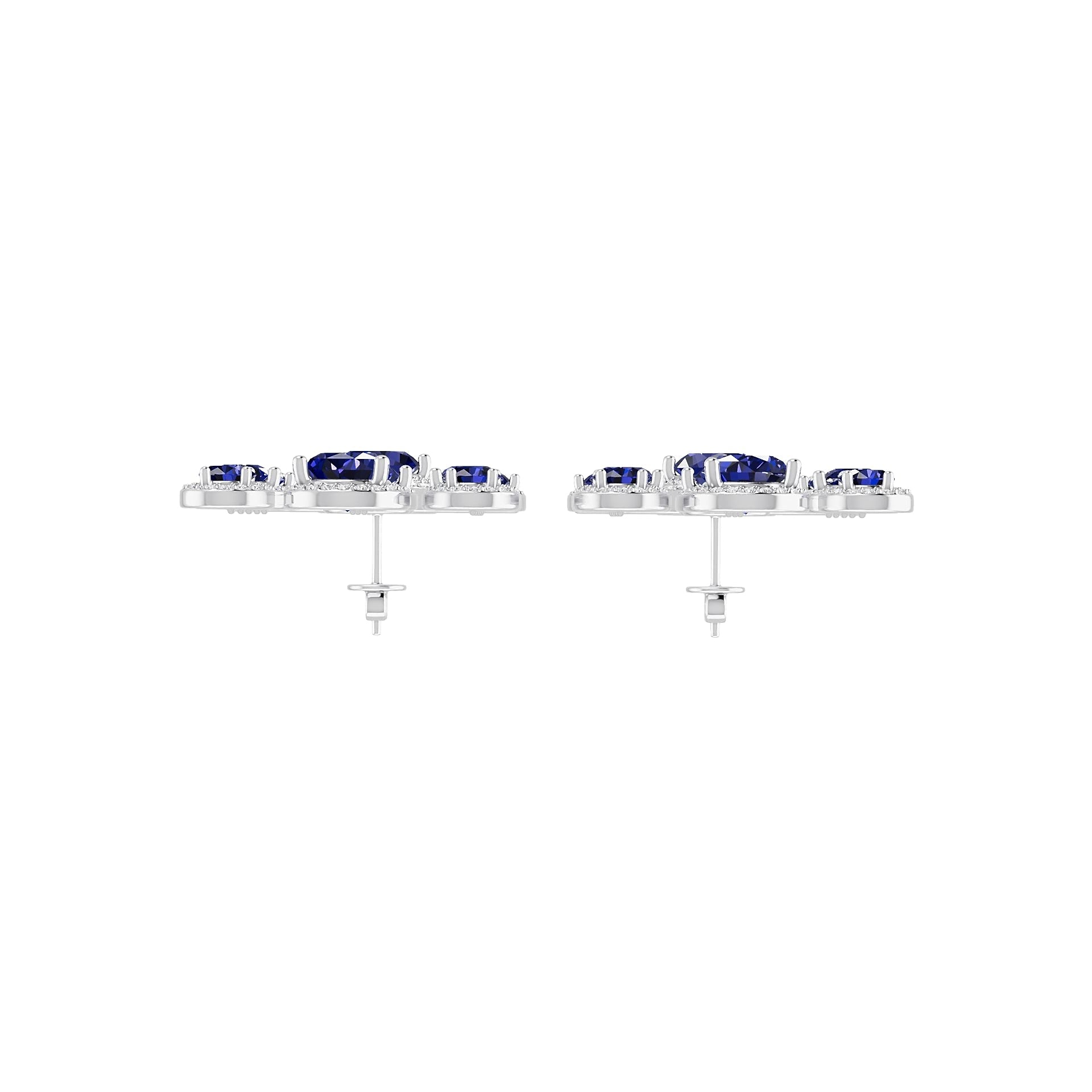 10K Gold Semi Mount Earrings Setting Oval Ov 8x6mm Moissanite Accent Syz Jewelry