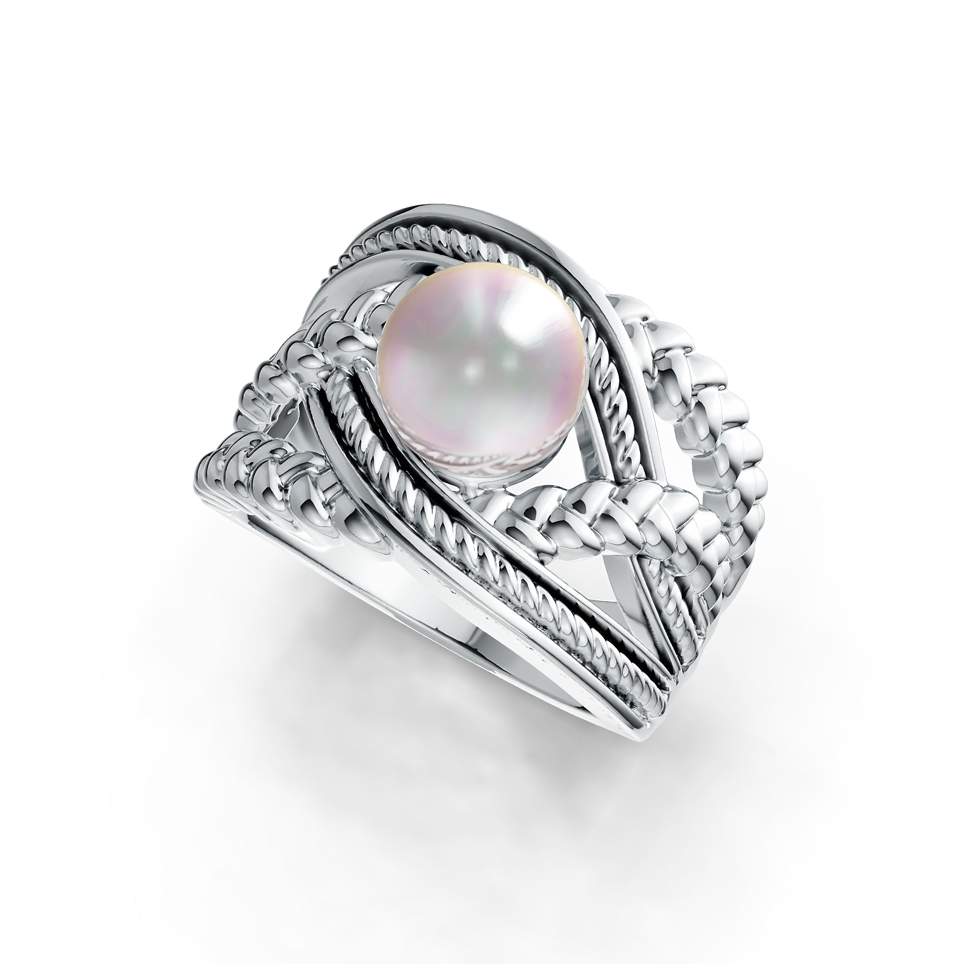 Sterling Silver Semi Mount Ring Setting Round RD 9x9mm DHJ