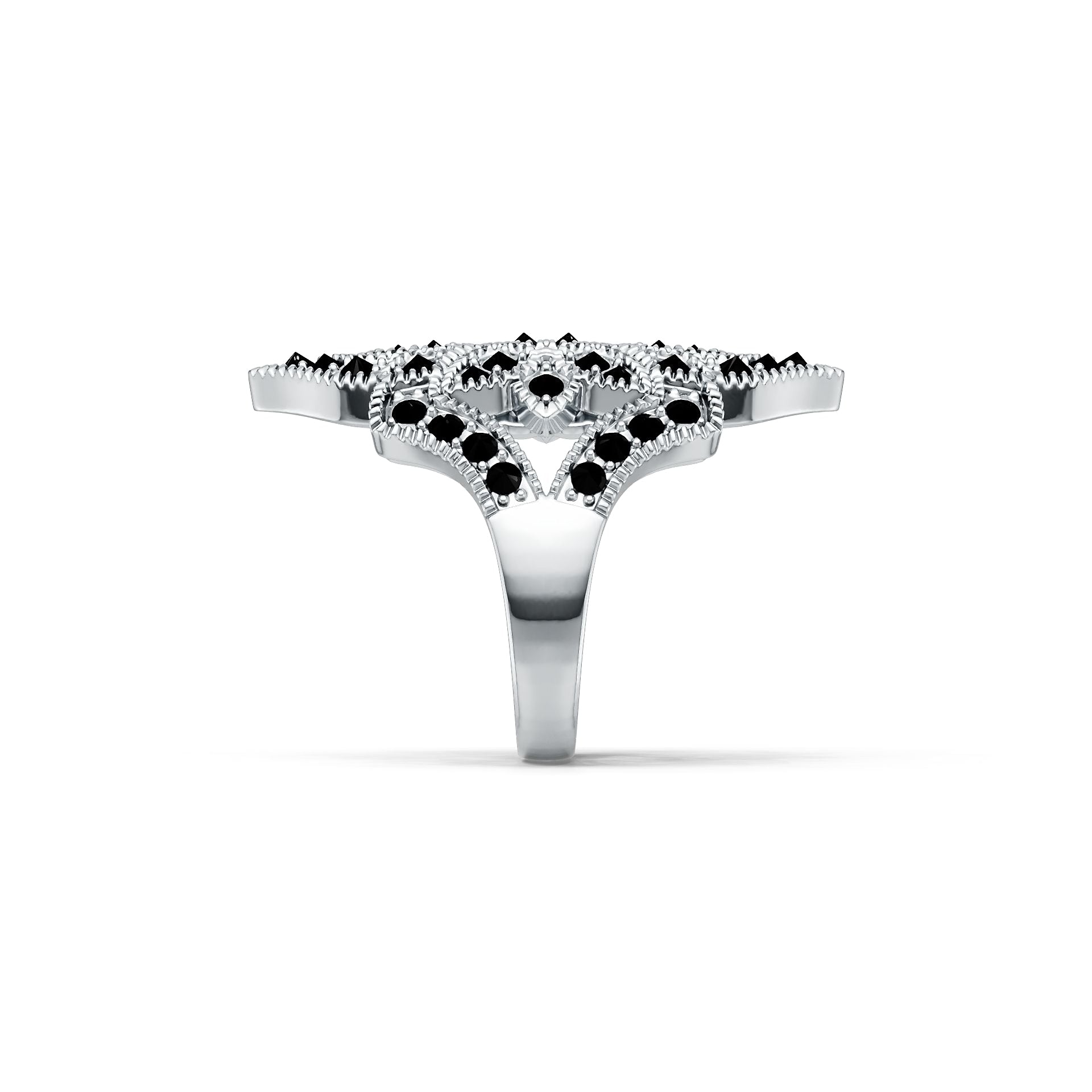 14K Gold Cocktail Ring with or Moissanite Art Deco Diamond Accent DHJ