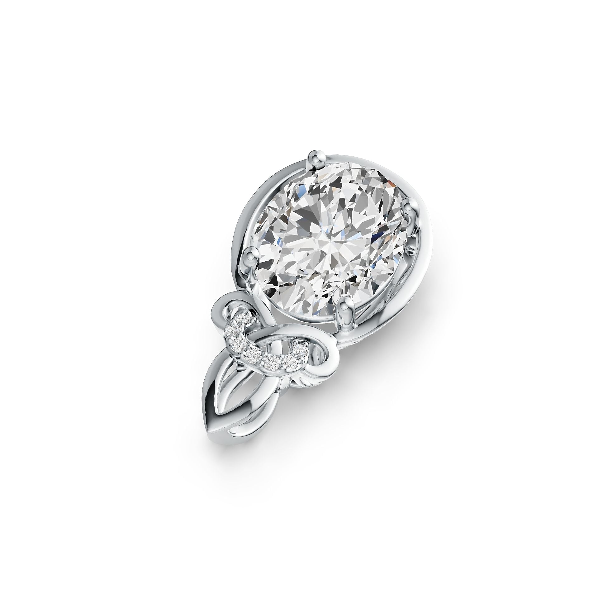 Sterling Silver Semi Mount Pendant Setting Oval OV 10X8mm DHJ