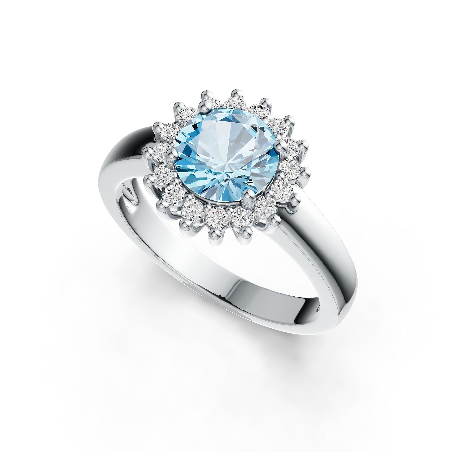 Sterling Silver Semi Mount Ring Setting Round RD 7X7mm Halo Syzjewelry