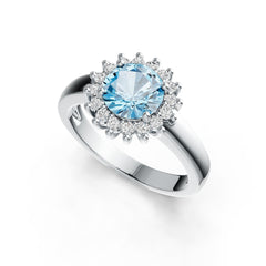 Sterling Silver Semi Mount Ring Setting Round RD 7X7mm Halo Syzjewelry