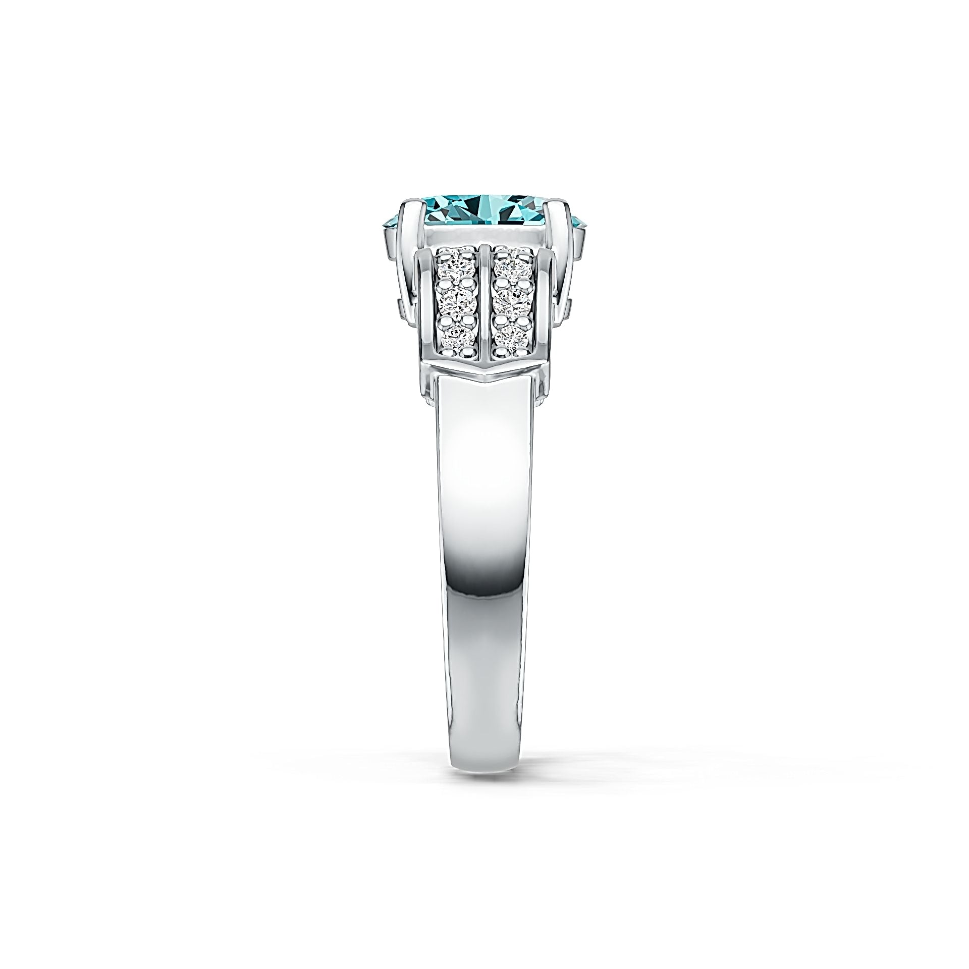 18K Gold Semi Mount Ring Setting Oval OV 8X6mm Diamond Accent DHJ