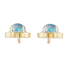 18K Gold Semi Mount Earrings Setting Round Ro 10x10mm Syz Jewelry