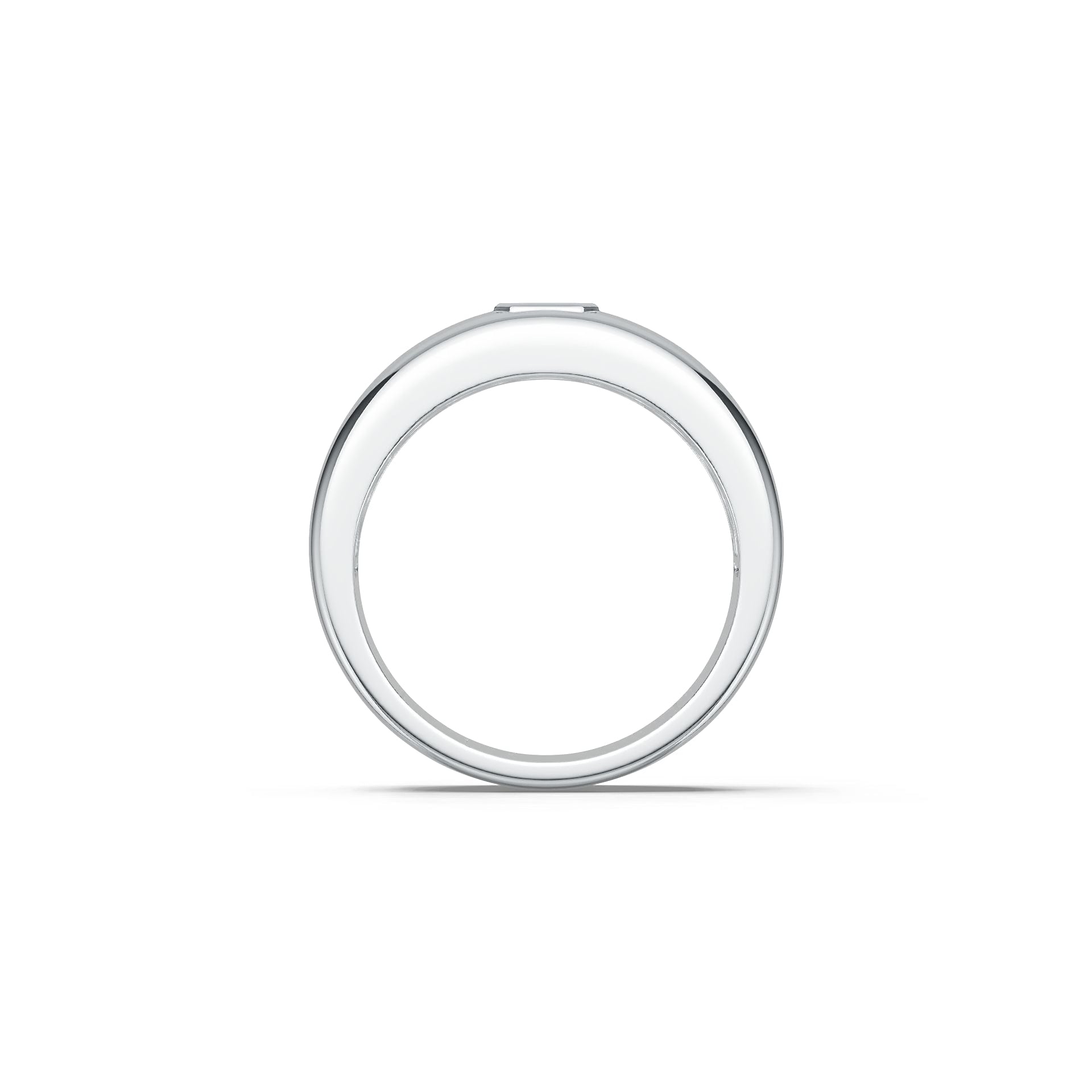 Men's Sterling Silver Semi Mount Ring Setting Princess SQ 4.5X4.5mm Band Ring Flush Bezel DHJ