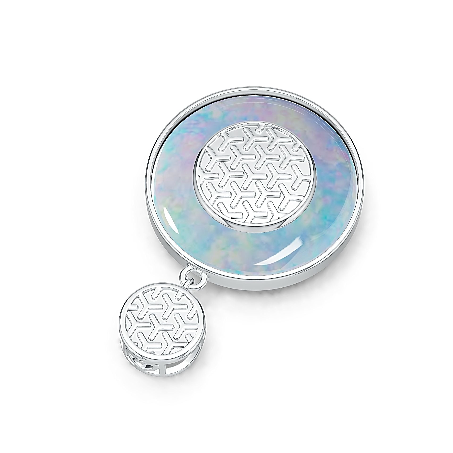 Sterling Silver Semi Mount Pendant Setting Round RD 31x31mm DHJ