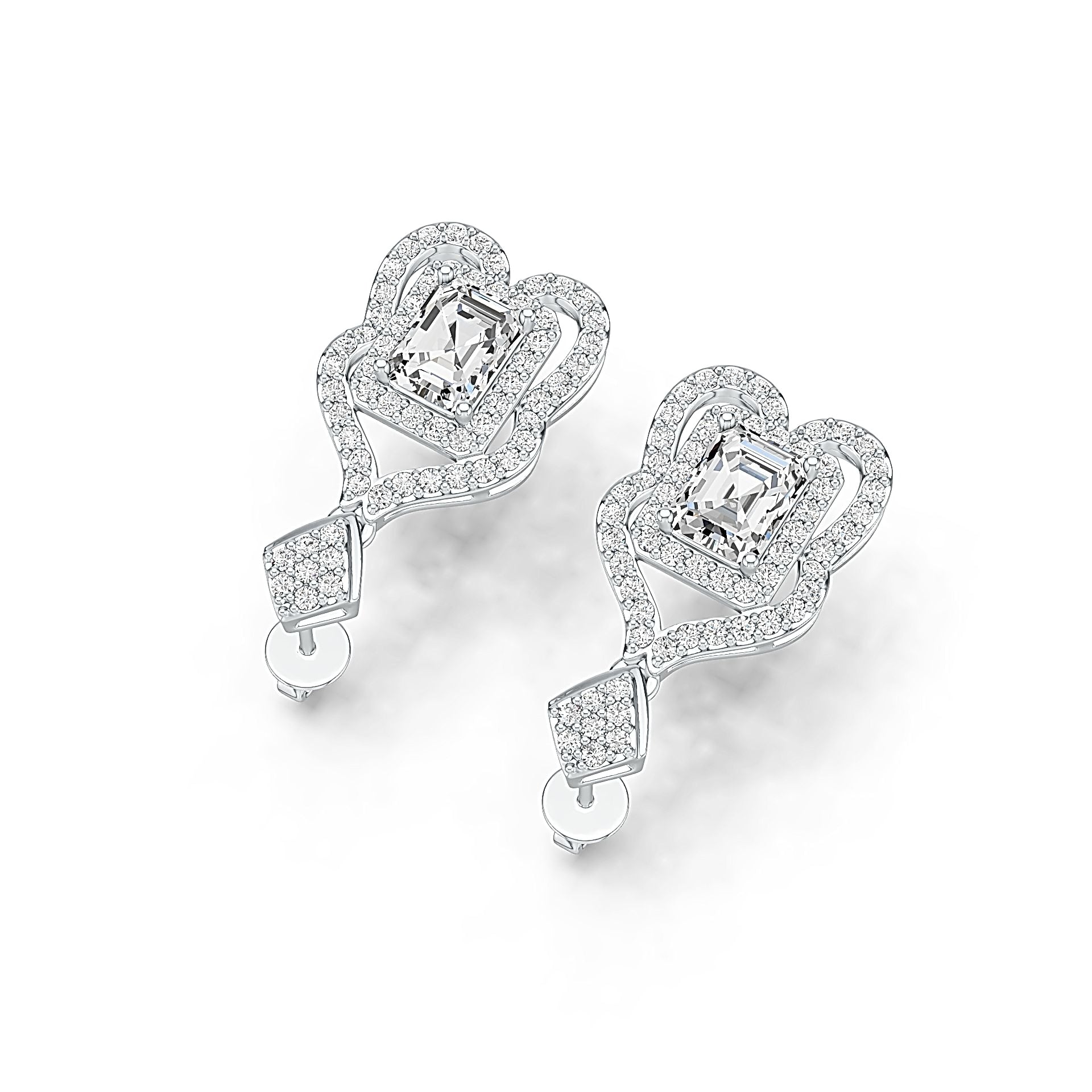 Sterling Silver Semi Mount Earrings Setting Emerald OCT 8x6mm Syzjewelry