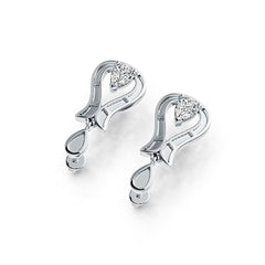 Sterling Silver Semi Mount Earrings Setting Pear PE 7X5mm Tulip Theme - Syzjewelry