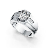 Men's Sterling Silver Semi Mount Ring Setting Oval OV 10X8mm Double Prongs DHJ