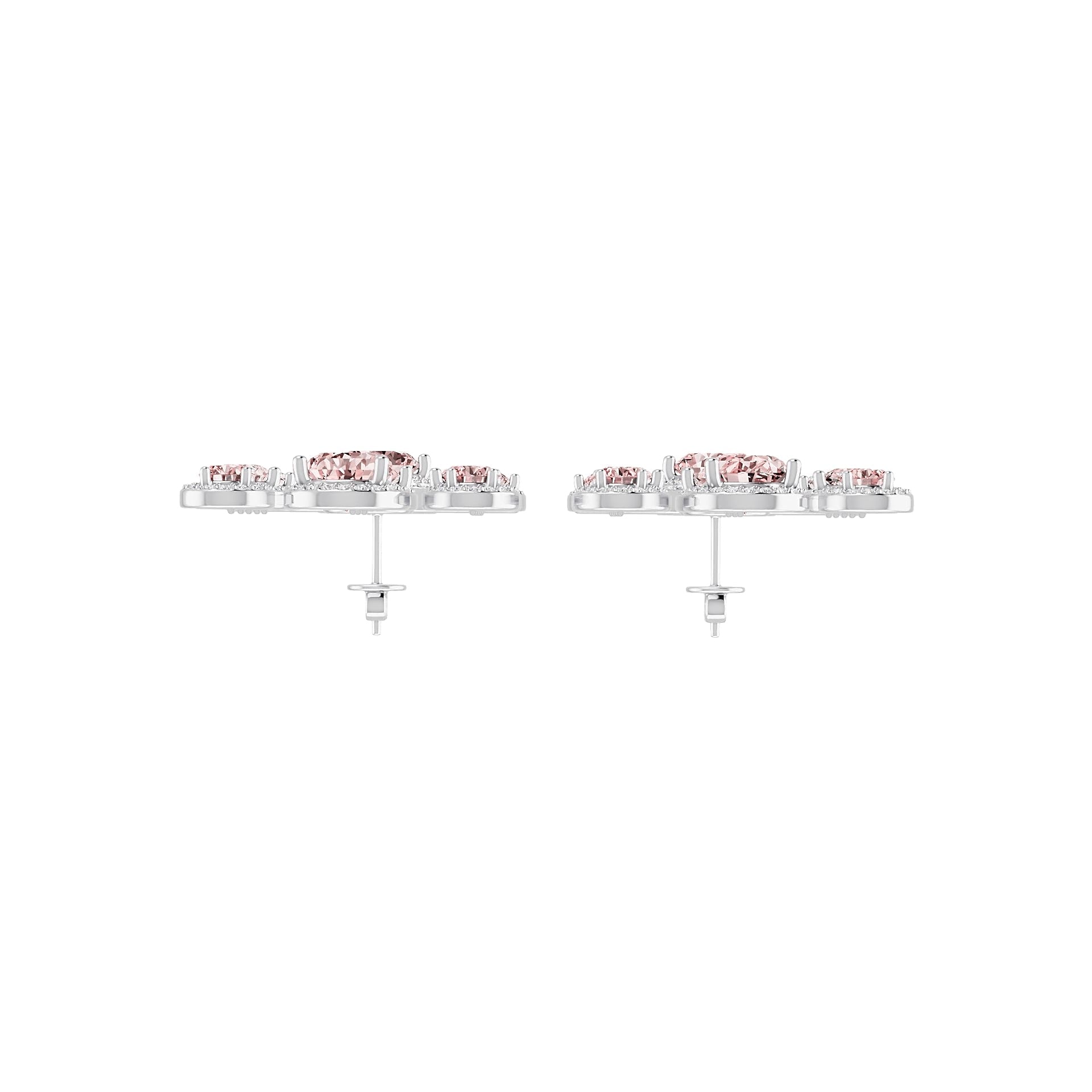 14K Gold Semi Mount Earrings Setting Oval Ov 8x6mm Diamond Accent Syz Jewelry