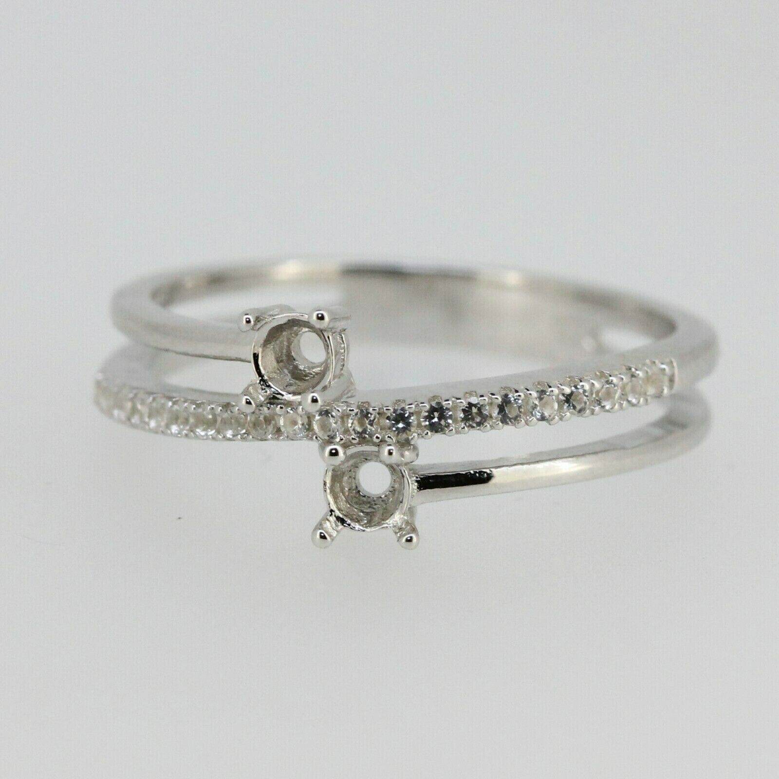 10K Gold Semi Mount Ring Setting Round RD 3.5x3.5mm PJC4187R Moissanite Accent Syzjewelry