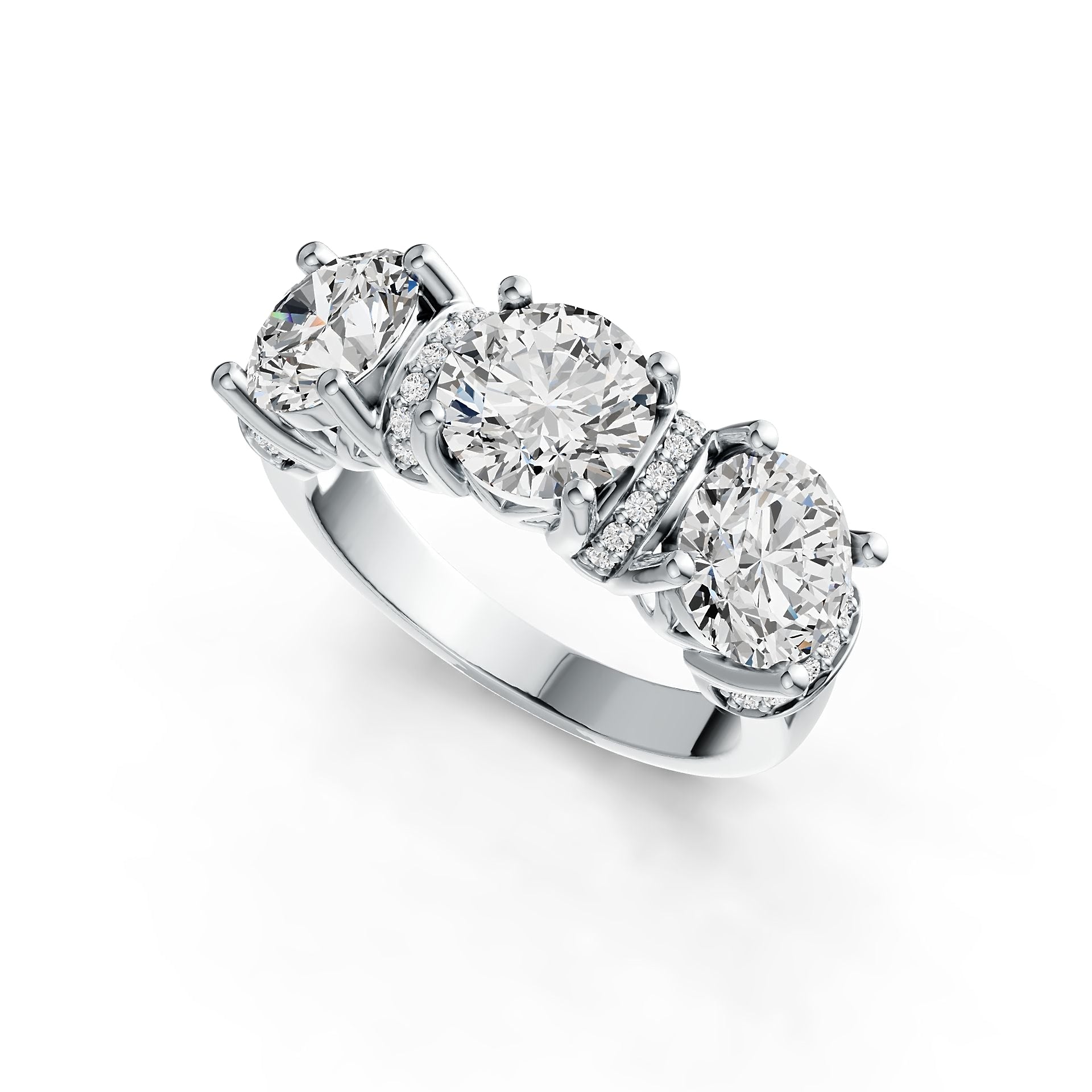 Sterling Silver Semi Mount Ring Setting Round RD 7X7mm with White Topaz DHJ