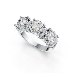 Sterling Silver Semi Mount Ring Setting Round RD 7X7mm with White Topaz DHJ