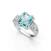 Sterling Silver Semi Mount Ring Setting Emerald OCT 12X10mm SQ 6X6mm Baguette 4X2mm DHJ