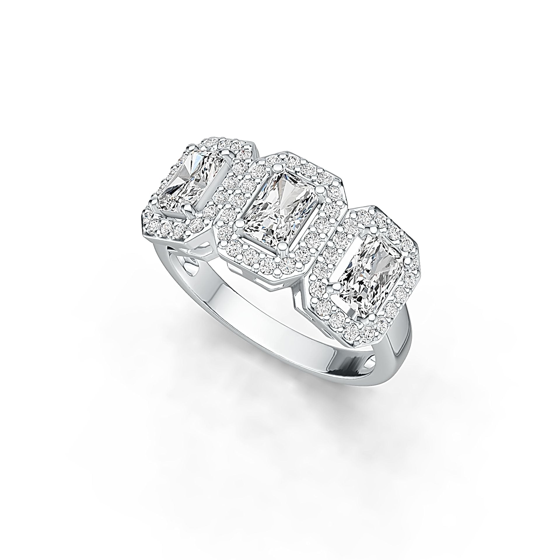 Sterling Silver Semi Mount Ring Setting Emerald OCT 6X4mm DHJ