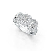 Sterling Silver Semi Mount Ring Setting Emerald OCT 6X4mm DHJ